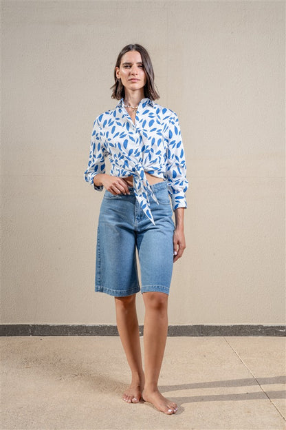 Long Sleeves Shirt With Front Tie