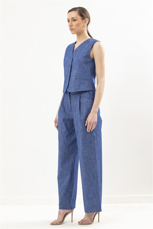 Waistcoat Featuring 4 Front Buttons and Back Belt