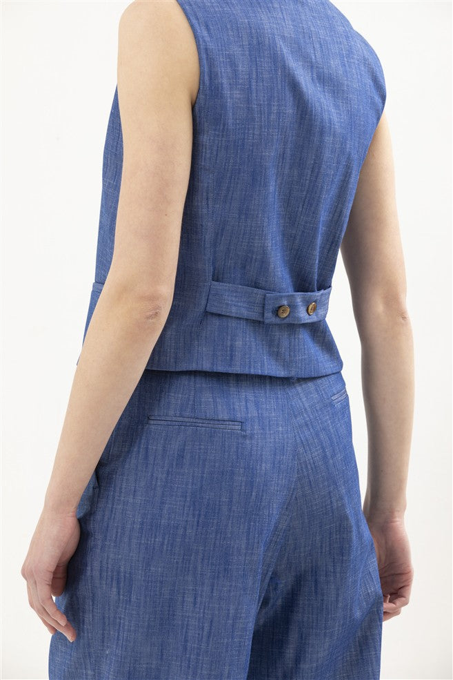 Waistcoat Featuring 4 Front Buttons and Back Belt