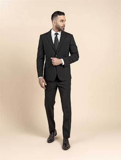 Trouser Suit Semi Slim Stretch Wool