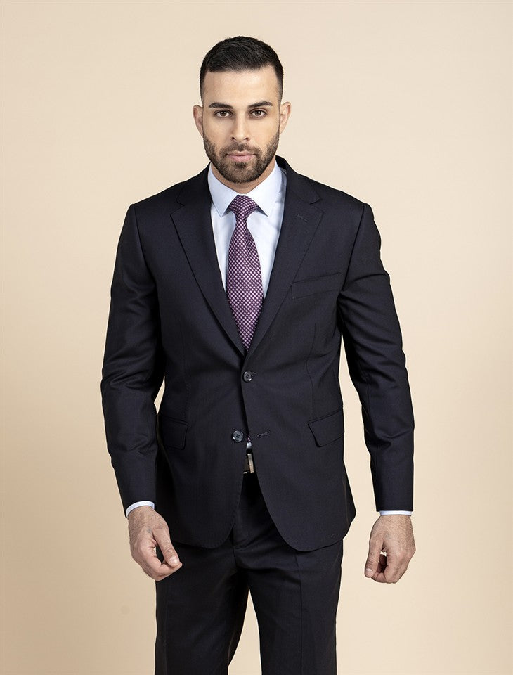 Trouser Suit Semi Slim Stretch Wool