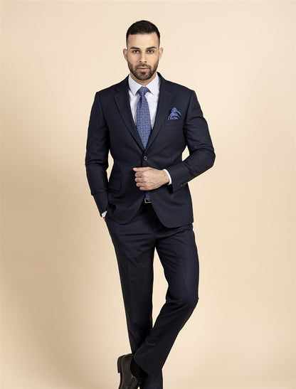 Trouser Suit Semi Slim Stretch Wool
