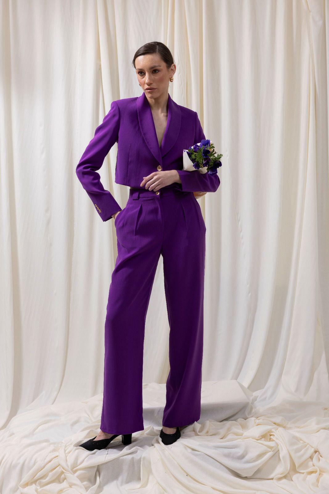 Cropped Double Breasted Blazer